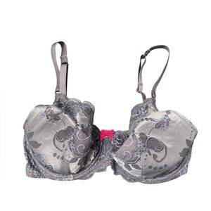 Elle Macpherson Intimates Bra Womens 34D Silver Lace Underwire NWT